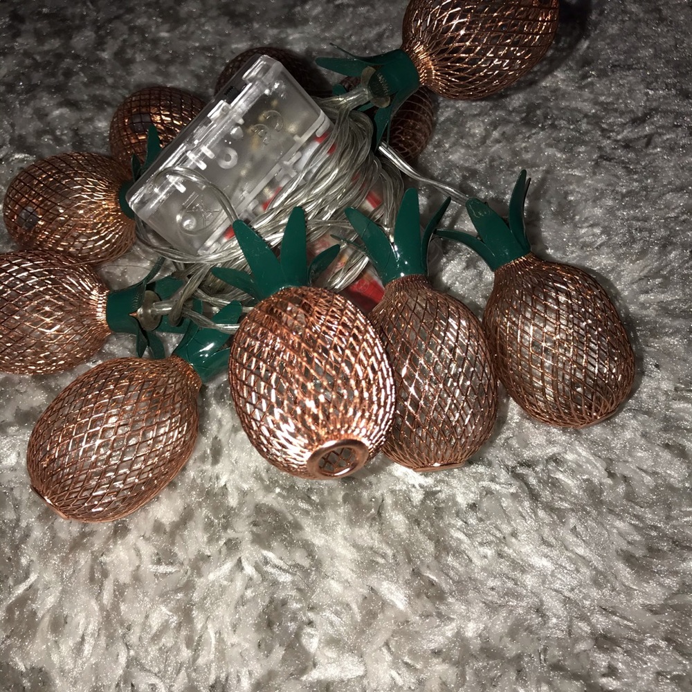 Rose Gold Pineapple LED string lights